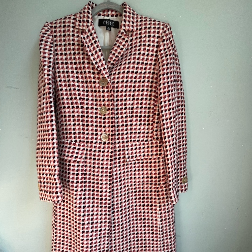 Kasper Red and White suit